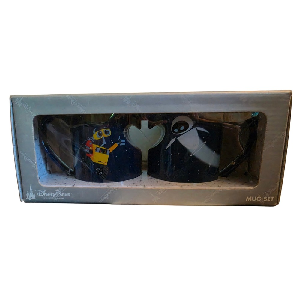 New NIB Disney Wall-e Eve Sweetheart mugs sealed‎